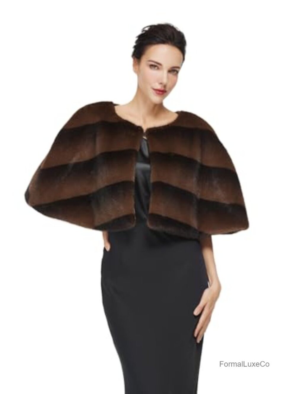 Faux Fur Shawl Wrap Stole Cape Bolero for Evening Dresses